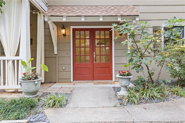 entrance to property with french doors