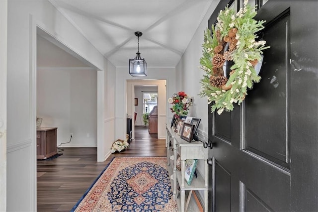 entrance foyer with dark hardwood / wood-style flooring