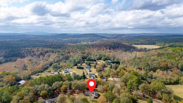 bird's eye view featuring a mountain view