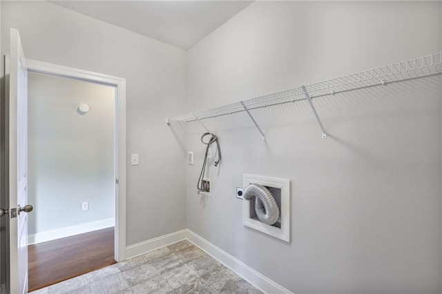 1374 Highland Wood Ct, Auburn, GA 30011 - laundry room with electric dryer hookup, baseboards, and hookup for a washing machine