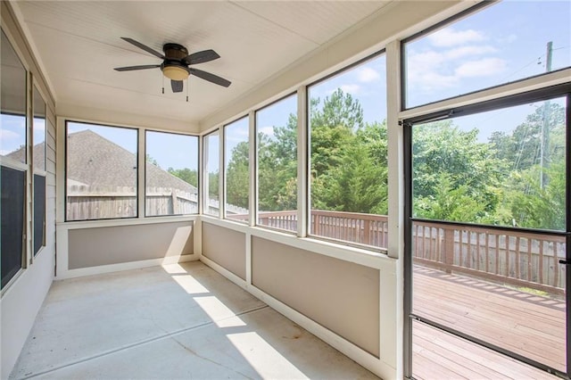 1374 Highland Wood Ct, Auburn, GA 30011 - unfurnished sunroom with ceiling fan