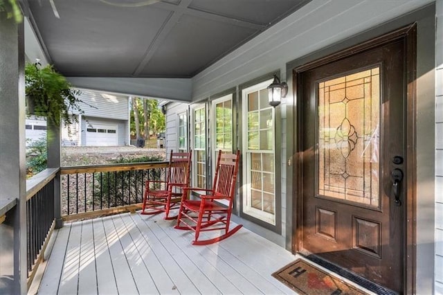 wooden deck with a porch