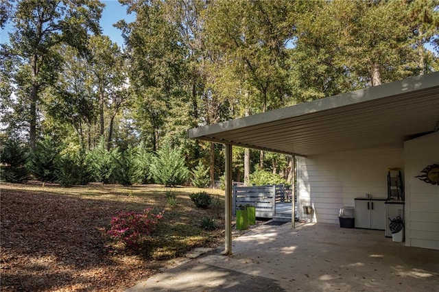 view of car parking with a carport