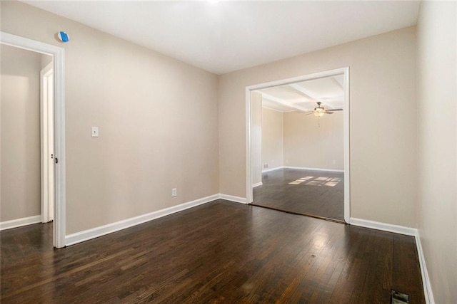 1207 Ellington Dr, Morrow, GA 30260 - unfurnished room with dark wood-style flooring, baseboards, and a ceiling fan