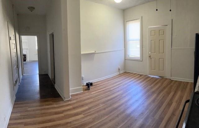 foyer featuring dark wood-type flooring