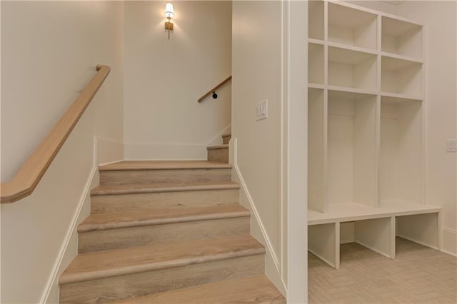 789 Old Mill Ct, Ball Ground, GA 30107 - stairway featuring baseboards