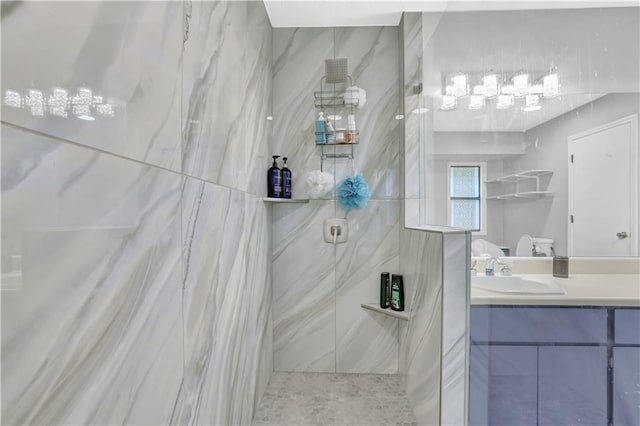 2775 Whippoorwill Cir, Duluth, GA 30097 - full bathroom featuring a marble finish shower and vanity
