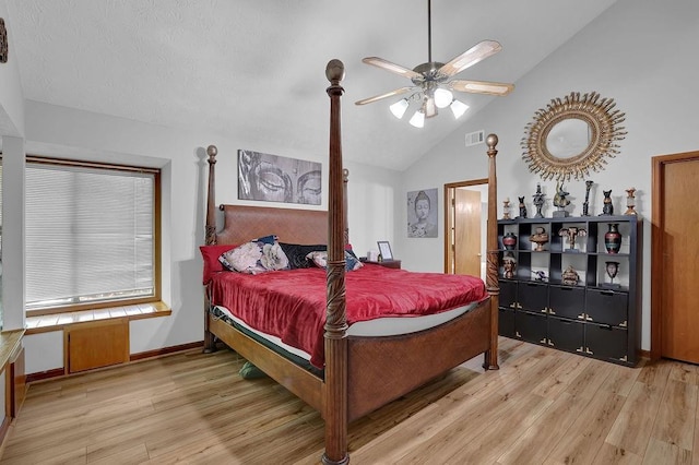 2775 Whippoorwill Cir, Duluth, GA 30097 - bedroom featuring vaulted ceiling, light wood-type flooring, and ceiling fan