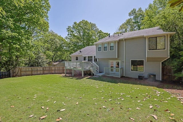 2775 Whippoorwill Cir, Duluth, GA 30097 - rear view of property featuring french doors, a wooden deck, and a fenced backyard