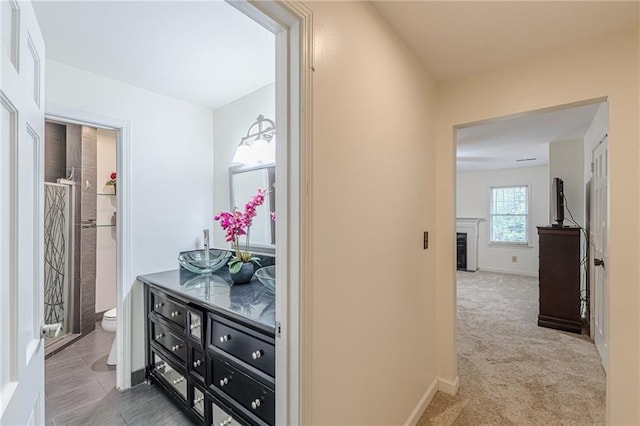 4101 Dunwoody Club Dr Unit 49, Atlanta, GA 30350 - hallway with baseboards and carpet