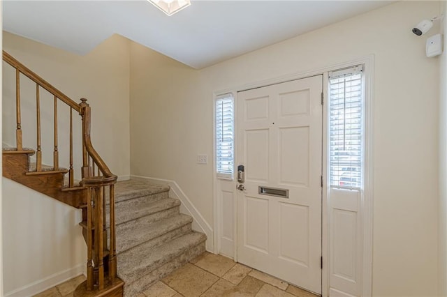 4101 Dunwoody Club Dr Unit 49, Atlanta, GA 30350 - foyer with stairway, baseboards, and a wealth of natural light