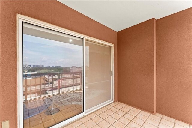 interior space featuring light tile patterned floors