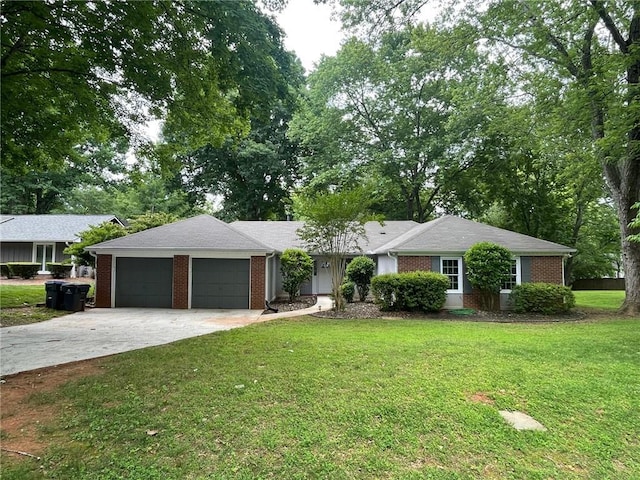 215 Truehedge Trce, Roswell, GA 30076 - single story home featuring a garage, driveway, a front lawn, and brick siding