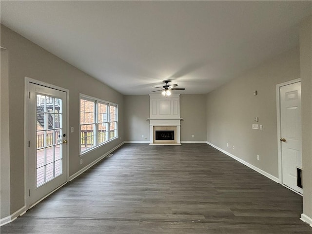 spare room featuring ornamental molding and dark hardwood / wood-style flooring