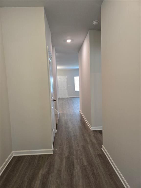 hall featuring dark hardwood / wood-style flooring