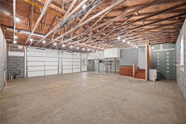 1292 Fernside Dr, Toccoa, GA 30577 - garage featuring concrete block wall