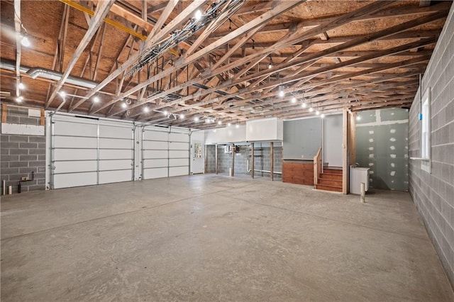 1292 Fernside Dr, Toccoa, GA 30577 - garage with concrete block wall