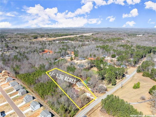1292 Fernside Dr, Toccoa, GA 30577 - aerial view of property's location featuring property boundaries highlighted and a forest
