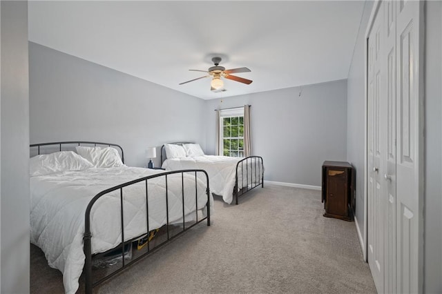 4092 Duran Ln, Auburn, GA 30011 - bedroom featuring carpet flooring, ceiling fan, and a closet