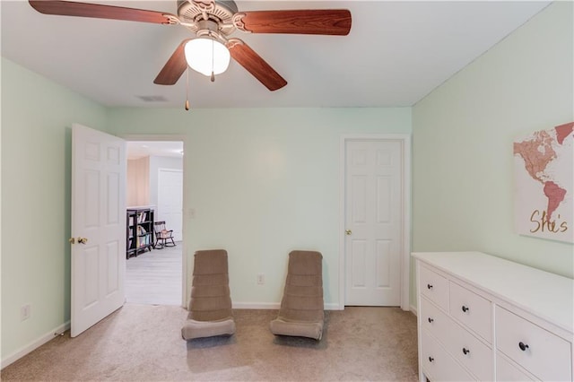4092 Duran Ln, Auburn, GA 30011 - living area featuring ceiling fan and light colored carpet