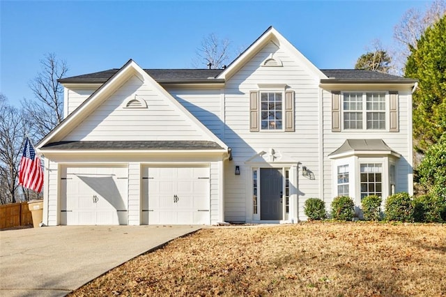 view of front facade featuring a garage