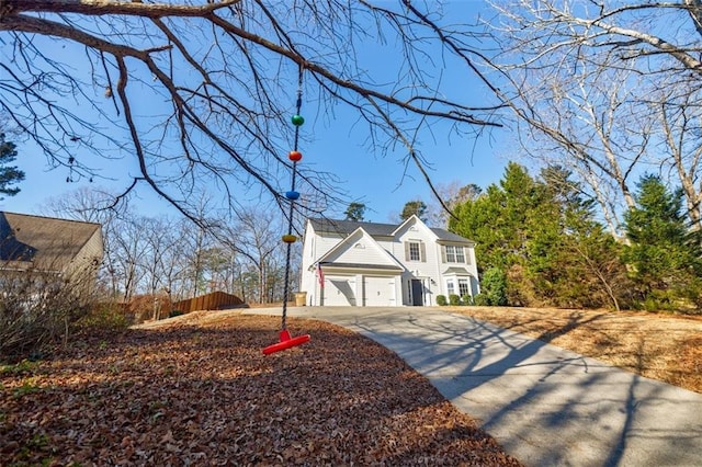 view of front of house with a garage