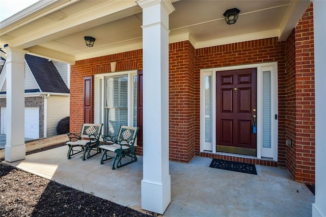 doorway to property with a porch