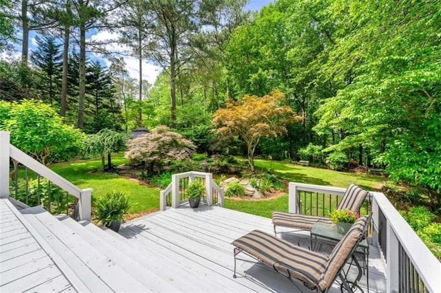 312 Crabapple Springs Way, Woodstock, GA 30188 - deck with a lawn and view of wooded area