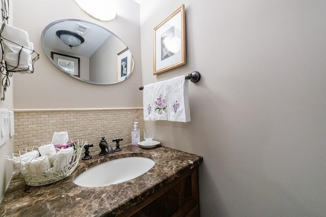 2260 Peachtree Rd NW Unit B4, Atlanta, GA 30309 - bathroom with vanity and a wainscoted wall