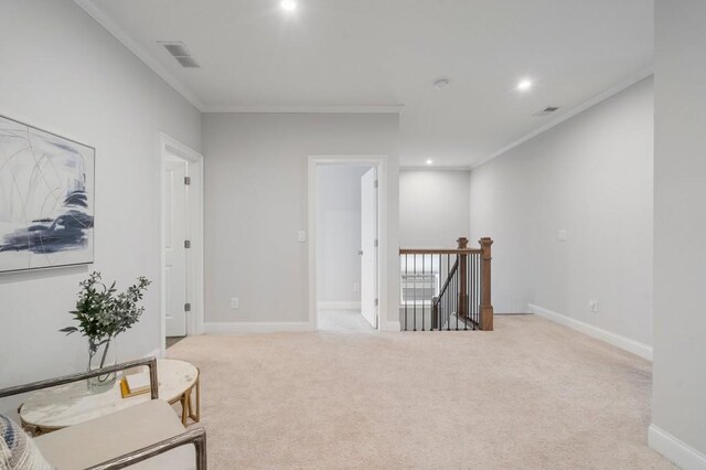 view of carpeted home office