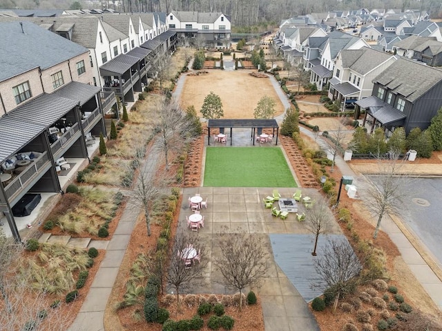 aerial view with a residential view