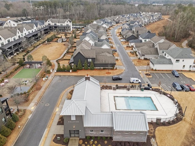 drone / aerial view with a residential view