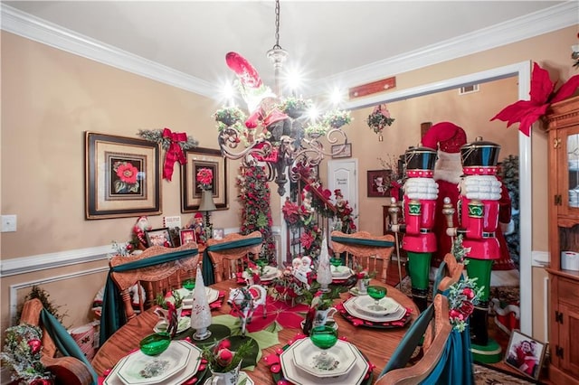 261 Double Springs Rd SW, Monroe, GA 30656 - dining room featuring a chandelier and ornamental molding