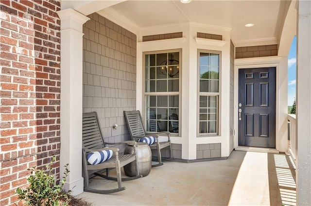 doorway to property with a porch