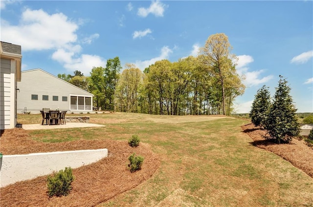 view of yard with a patio area