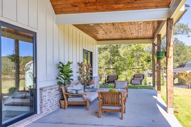 view of patio with outdoor lounge area