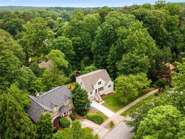 1327 Harvard Rd NE, Atlanta, GA 30306 - aerial view of property and surrounding area featuring a heavily wooded area