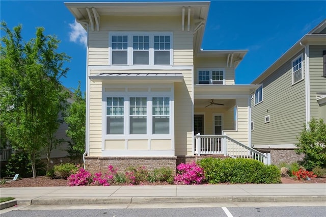 view of front of property with covered porch