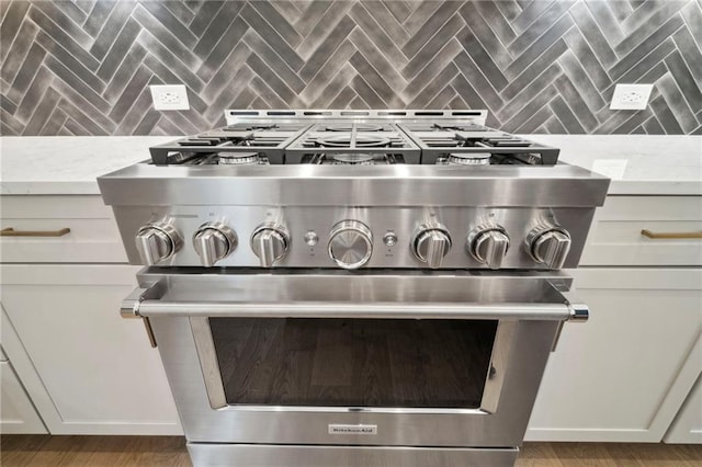 591 Brashy St, Woodstock, GA 30188 - kitchen view of high end stainless steel range and backsplash