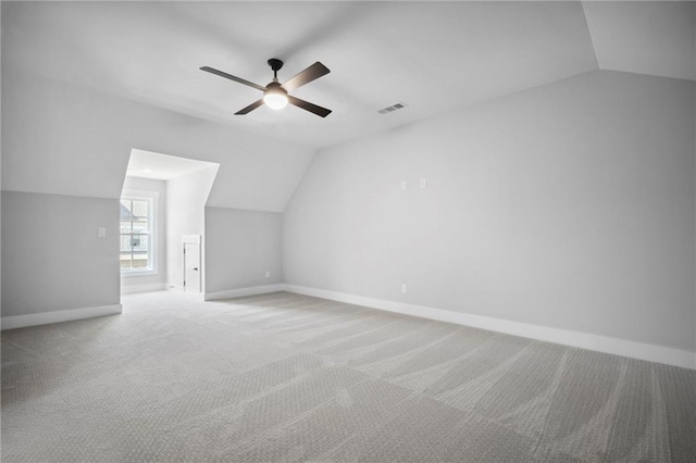 591 Brashy St, Woodstock, GA 30188 - additional living space featuring lofted ceiling, ceiling fan, baseboards, and carpet flooring