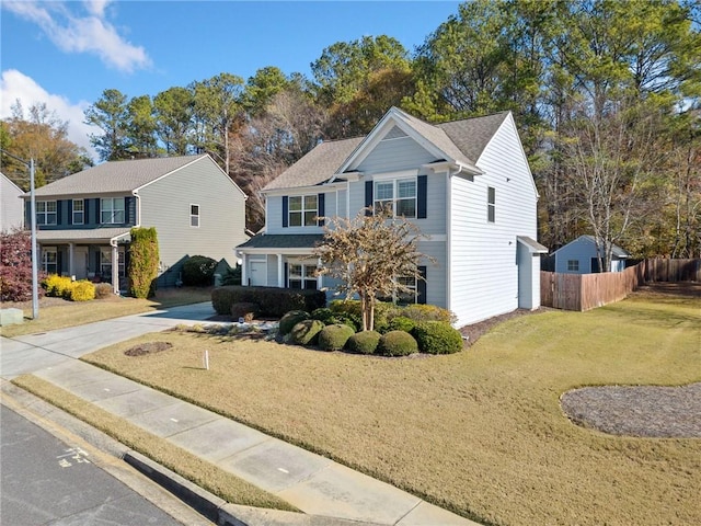 view of front of house with a front lawn