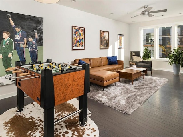 415 Gartrell St SE Unit 16, Atlanta, GA 30312 - game room featuring a ceiling fan and wood finished floors