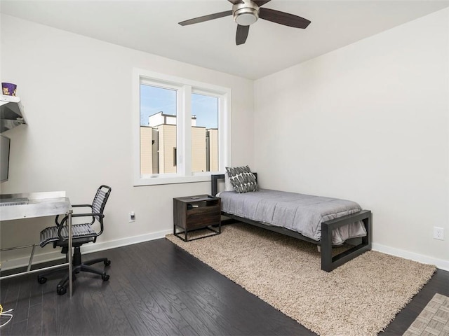 415 Gartrell St SE Unit 16, Atlanta, GA 30312 - bedroom with wood finished floors, a ceiling fan, and a desk