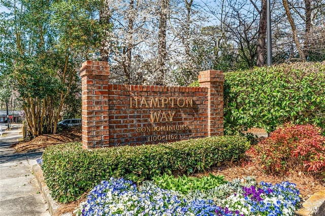 view of community sign