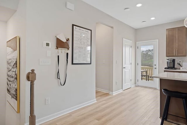 interior space with light wood-type flooring