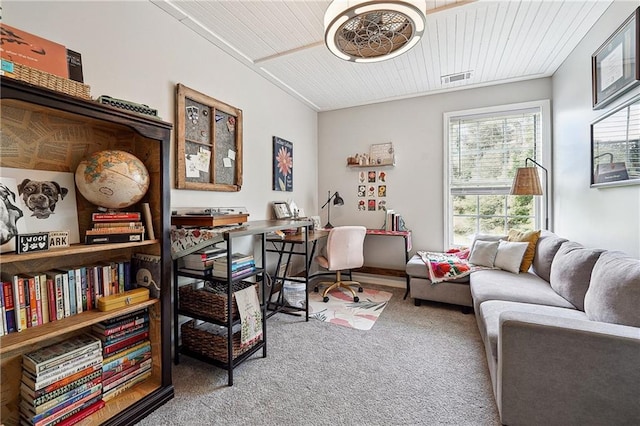 119 Ashley Way, Jefferson, GA 30549 - office space with carpet and wooden ceiling