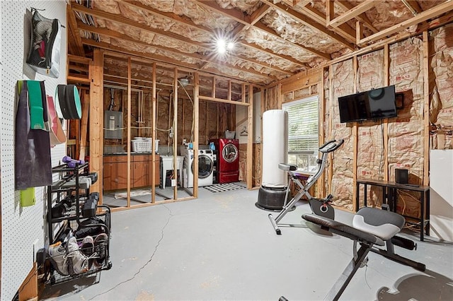 119 Ashley Way, Jefferson, GA 30549 - below grade area with washing machine and dryer and electric panel
