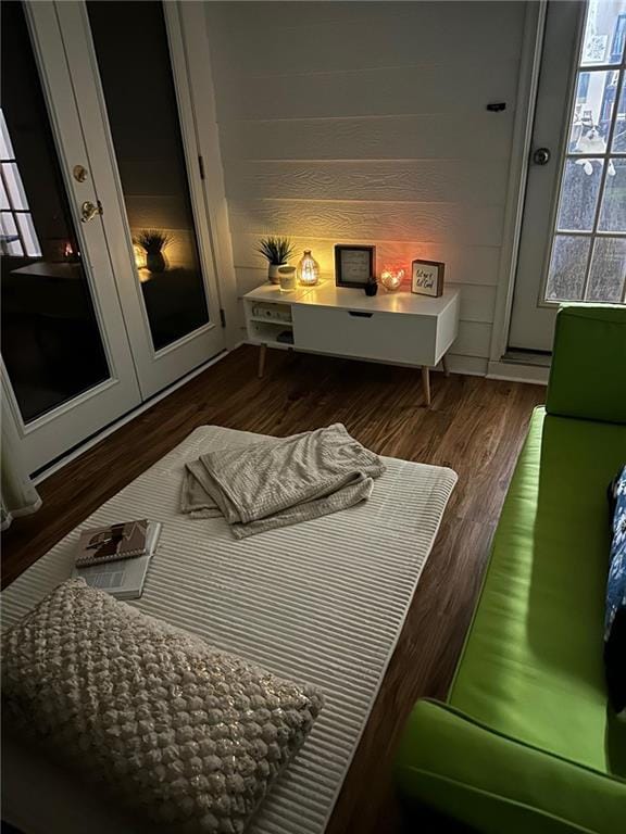 bedroom featuring dark hardwood / wood-style floors