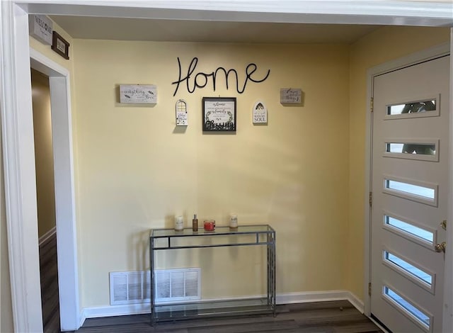 entryway featuring dark hardwood / wood-style flooring