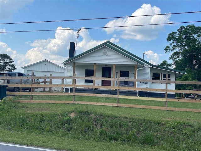433 Spring Place Reseca Rd, Resaca, GA 30735 - view of front of house featuring a chimney and covered porch